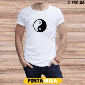 Camiseta Blanca Adulto C/R- Hombre - Yin y yang