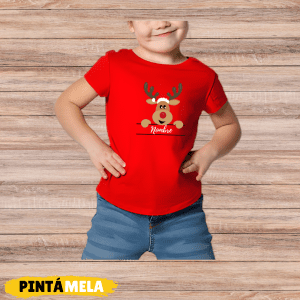 Camiseta Roja C/R- Niñ@ – Reno + Nombre
